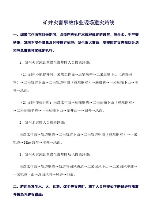 推荐-矿井灾害事故作业现场避灾路线