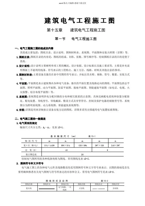 建筑电气施工图实例图解(图例、符号、含义)