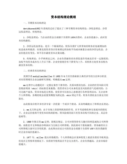 资本结构理论梳理