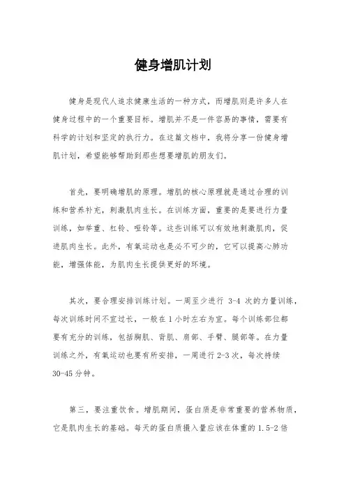 健身增肌计划