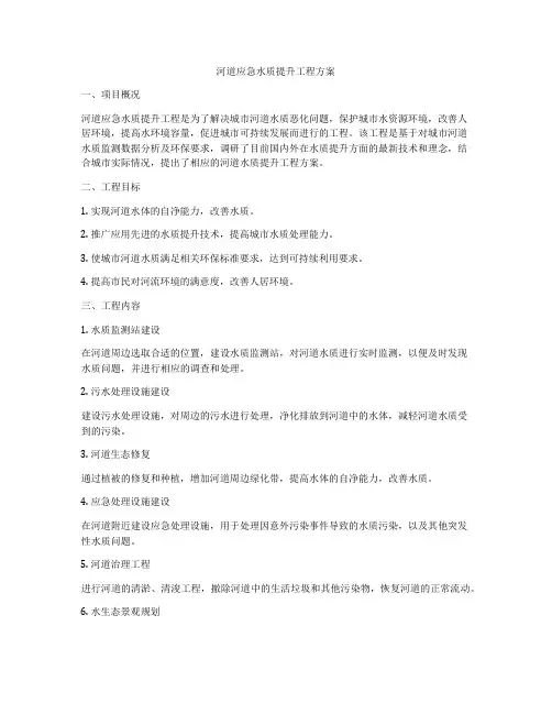 河道应急水质提升工程方案