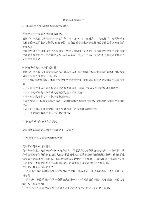 国有企业安全生产安全生产