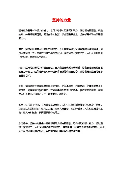 坚持的力量