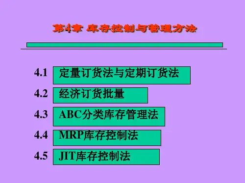 库存控制与管理方法PPT课件