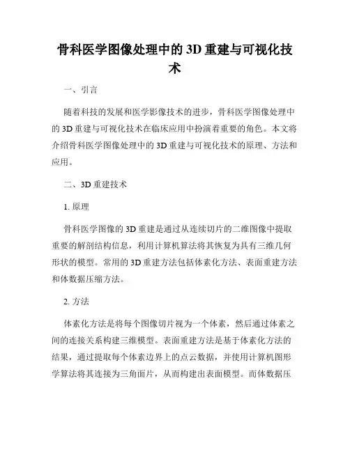 骨科医学图像处理中的3D重建与可视化技术