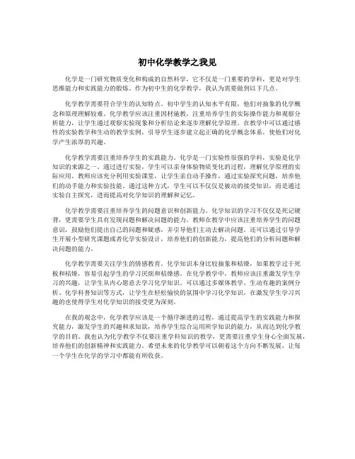 初中化学教学之我见