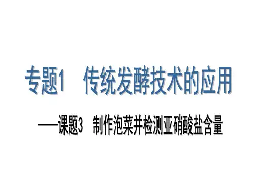 1.3制作泡菜并检测亚硝酸盐含量(第一课时)课件