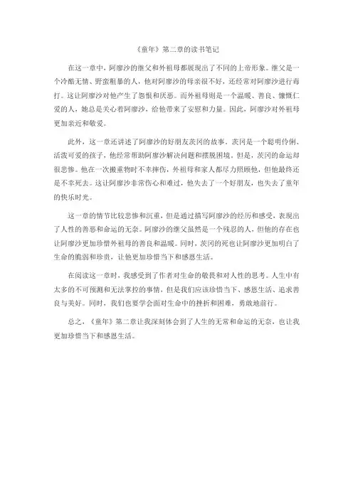 童年的读书笔记第二章