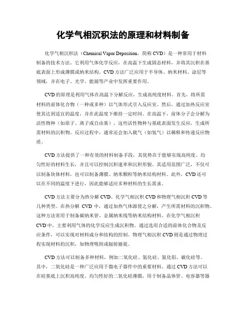 化学气相沉积法的原理和材料制备