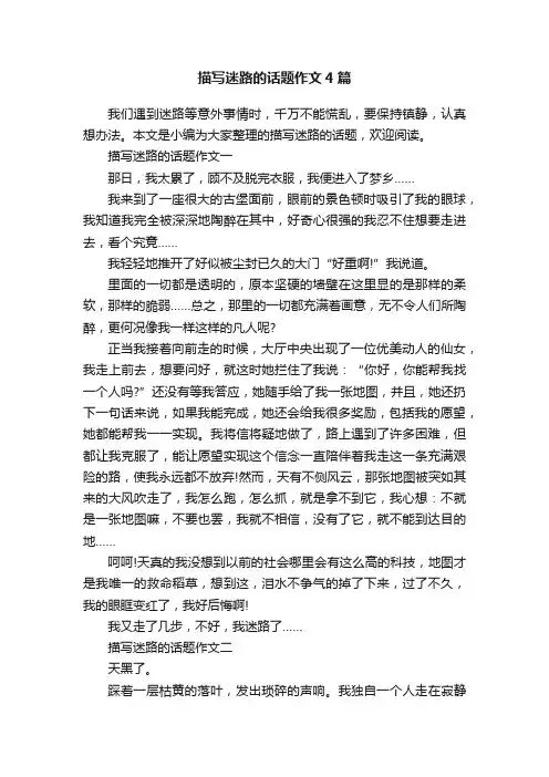 描写迷路的话题作文4篇