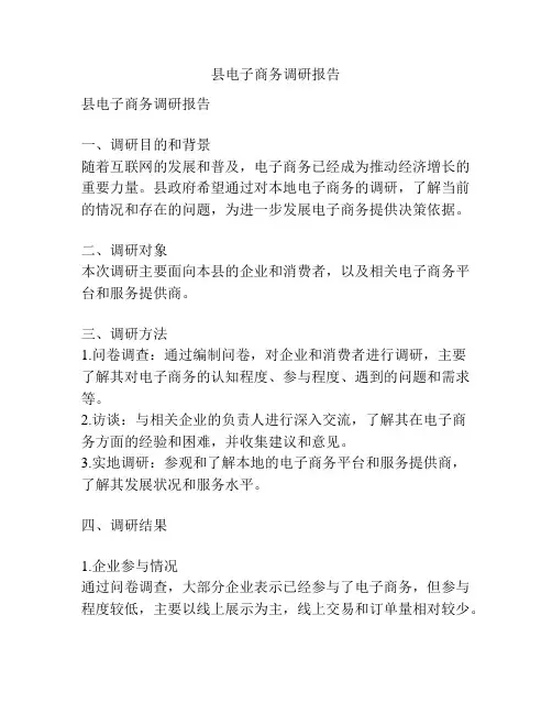县电子商务调研报告