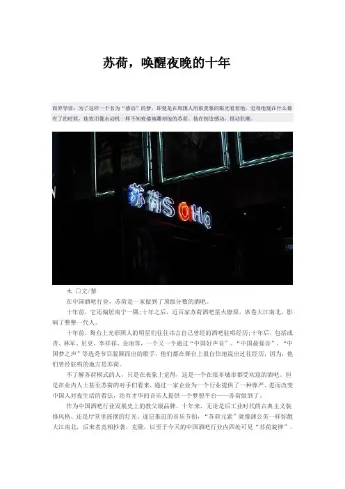 苏荷,唤醒夜晚的十年