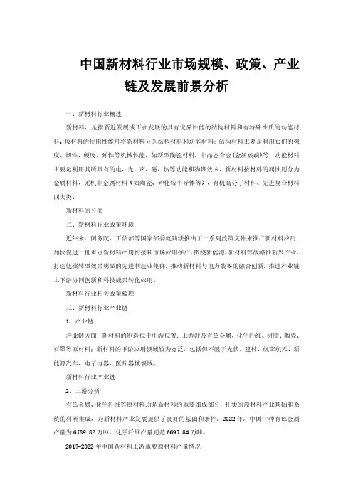 中国新材料行业市场规模、政策、产业链及发展前景分析