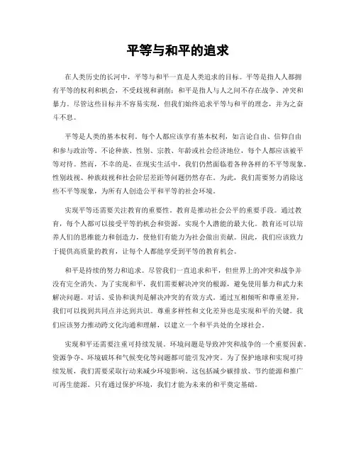 平等与和平的追求