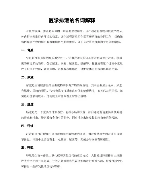 医学排泄的名词解释