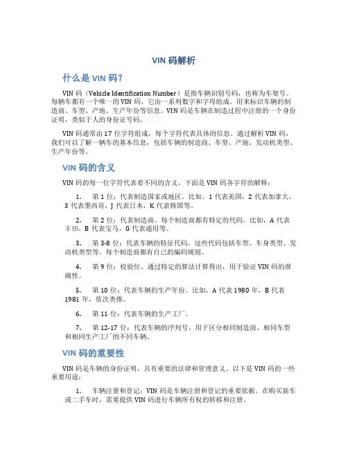 vin码解析