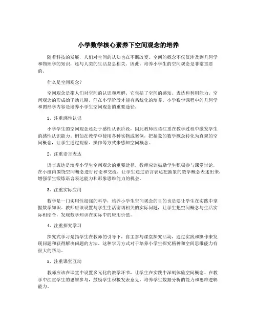 小学数学核心素养下空间观念的培养