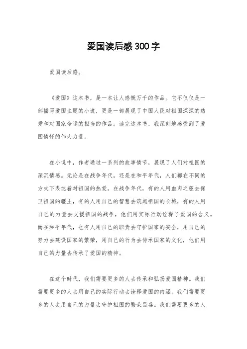 爱国读后感300字
