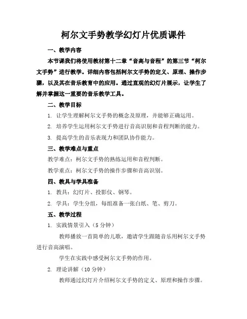 柯尔文手势教学幻灯片课件