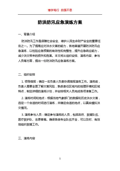 防洪防汛应急演练方案