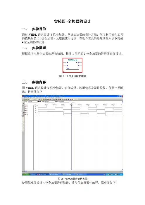 VHDL全加器的设计