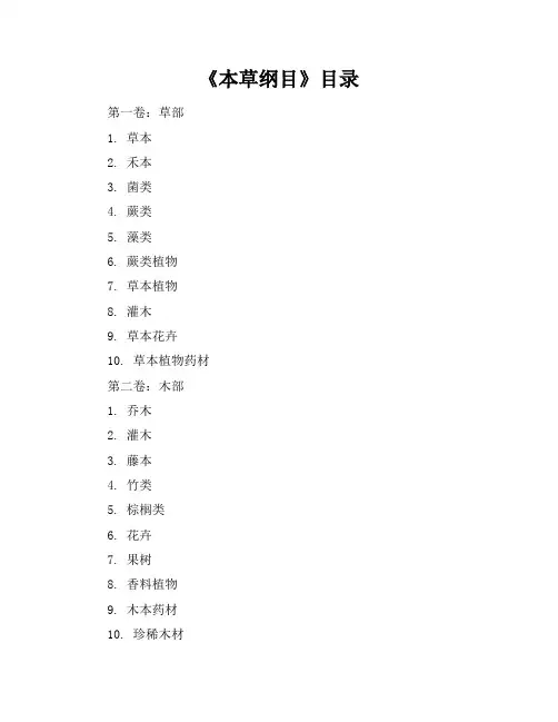 《本草纲目》目录