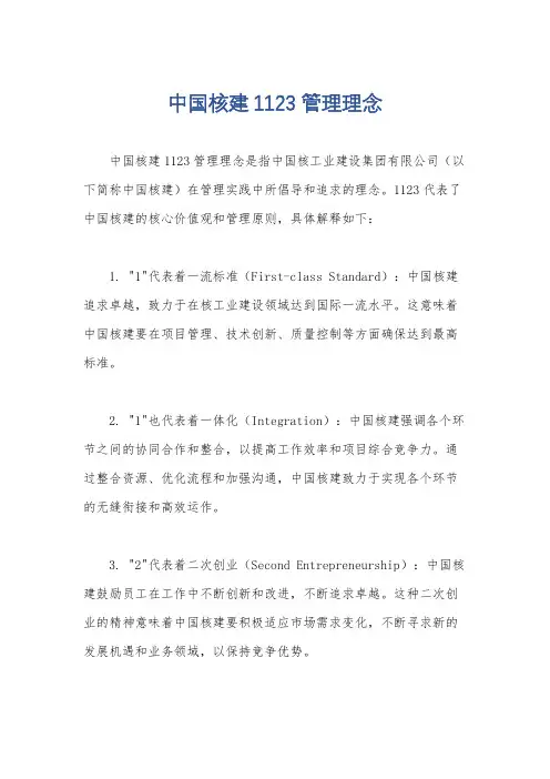 中国核建1123管理理念