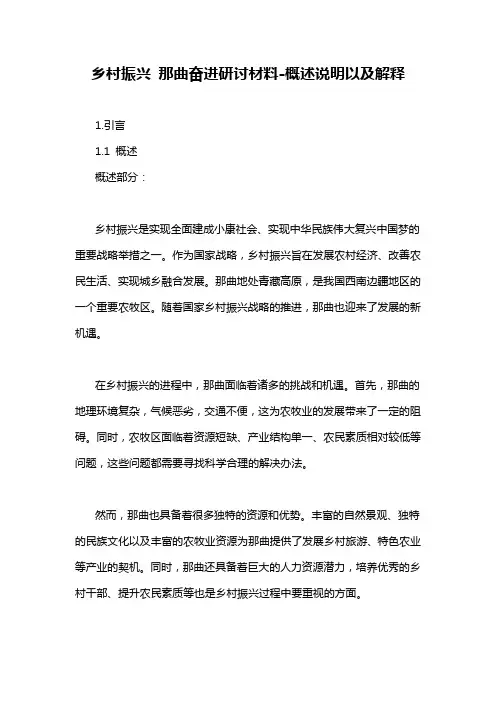 乡村振兴 那曲奋进研讨材料-概述说明以及解释