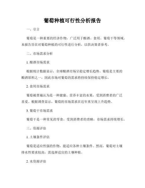 葡萄种植可行性分析报告