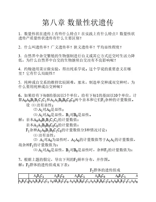 遗传学————刘祖洞chapter8
