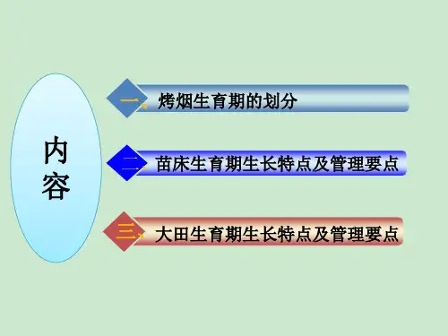 烤烟生育期划分ppt课件