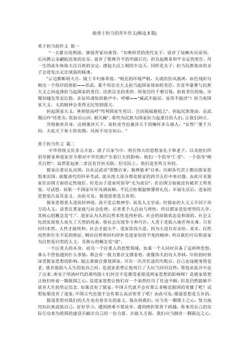 做勇于担当的青年作文(精选5篇)