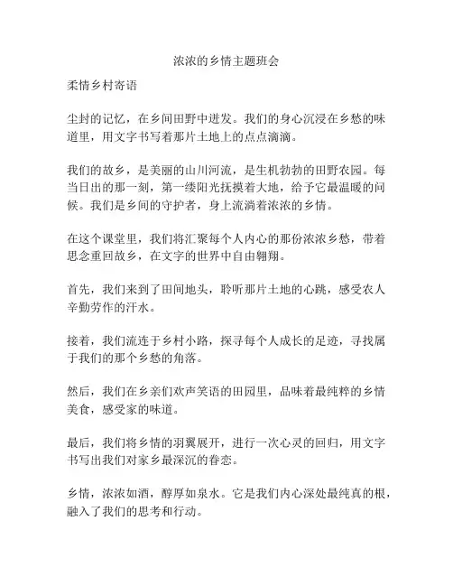 浓浓的乡情主题班会