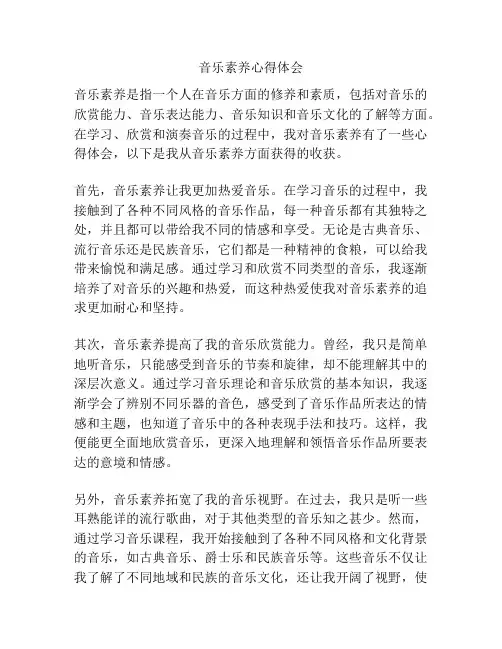 音乐素养心得体会