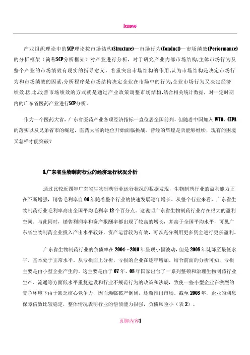 产业经济学SCP分析
