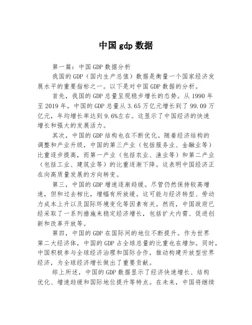 中国gdp数据2篇