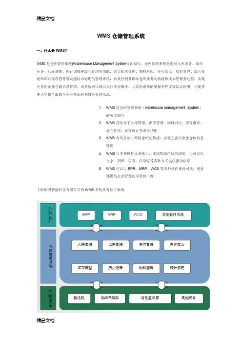 最新WMS仓储管理系统资料