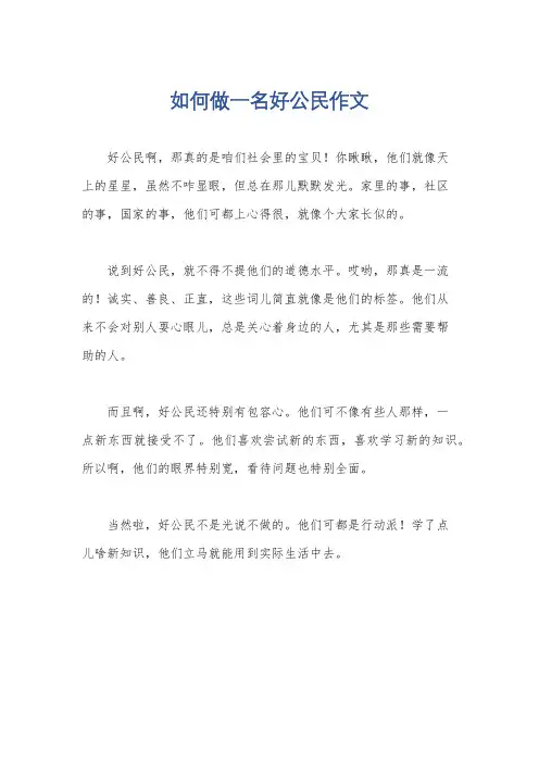 如何做一名好公民作文