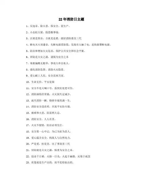 22年消防日主题