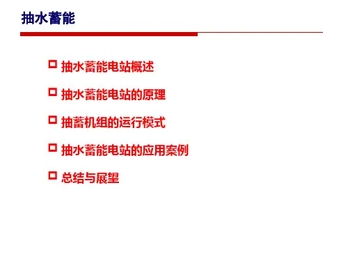 储能技术-抽水蓄能