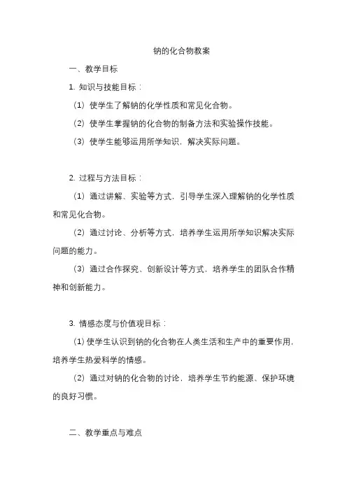钠的化合物教案