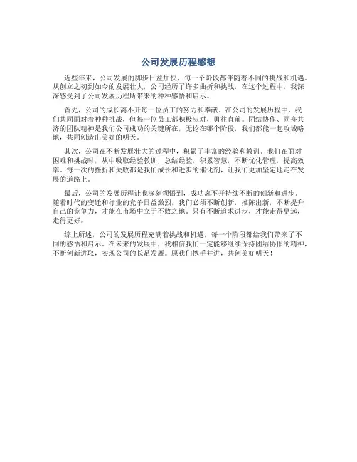 公司发展历程感想