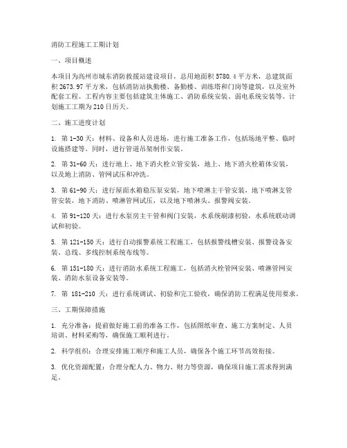 消防工程施工工期计划