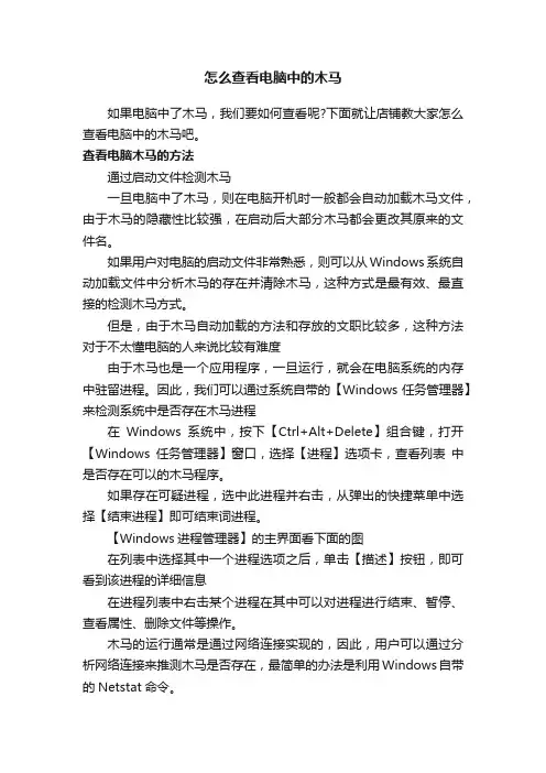 怎么查看电脑中的木马