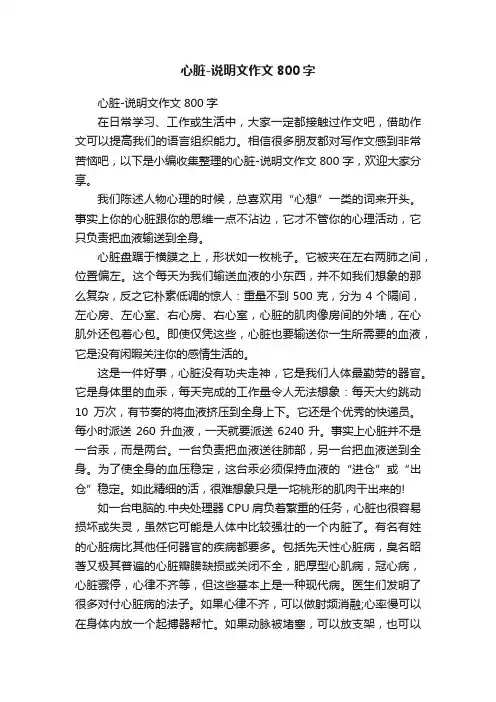 心脏-说明文作文800字