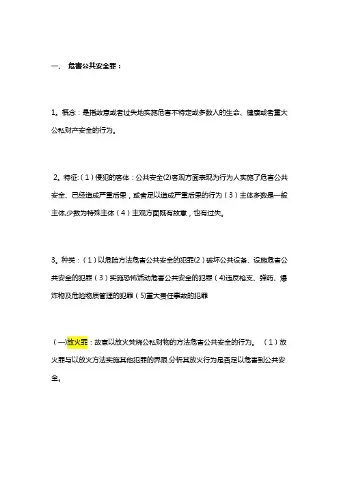 刑法分论重点罪名+罪名比较