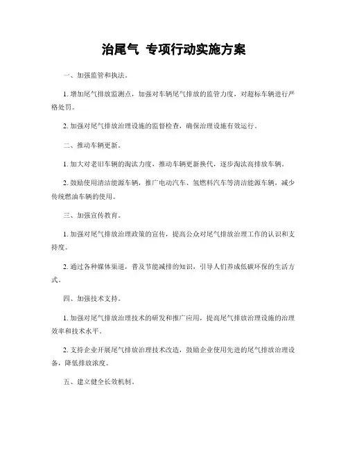治尾气 专项行动实施方案