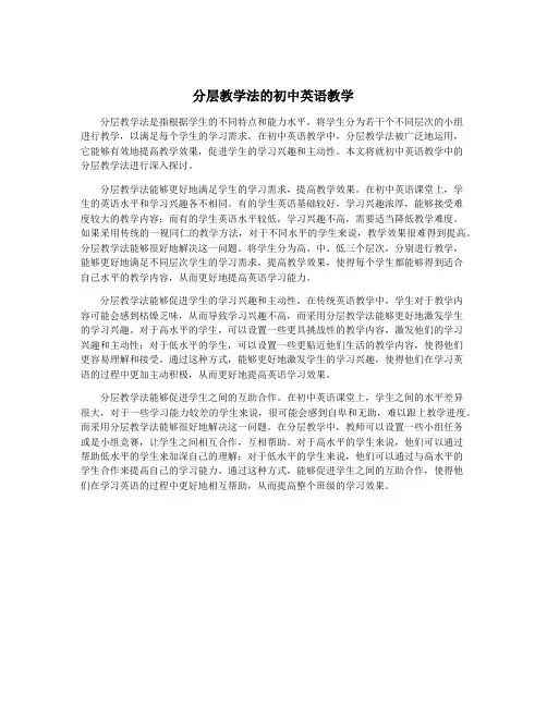 分层教学法的初中英语教学
