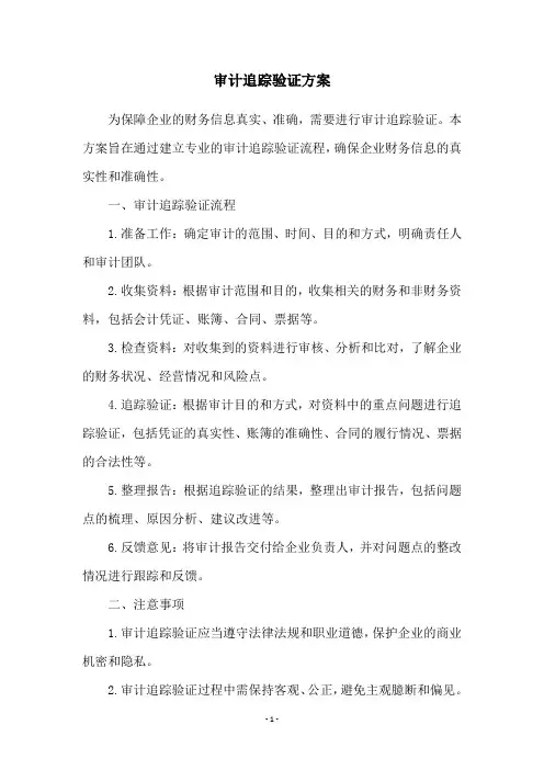 审计追踪验证方案