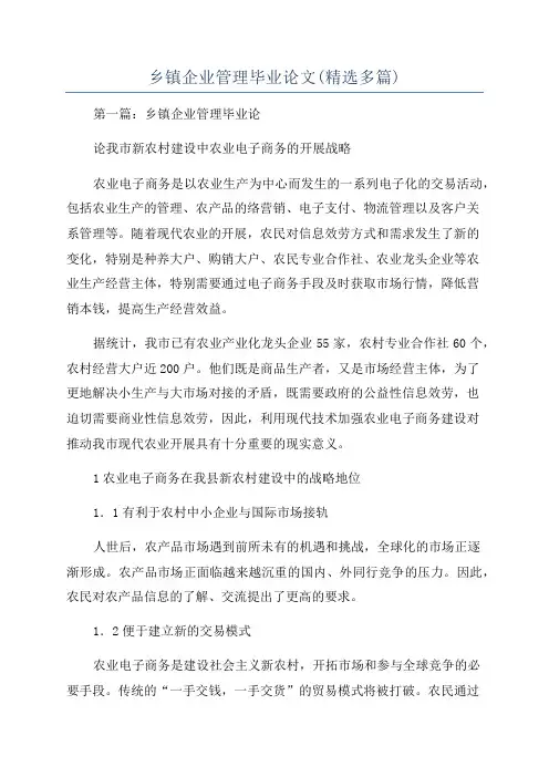 乡镇企业管理毕业论文(精选多篇)